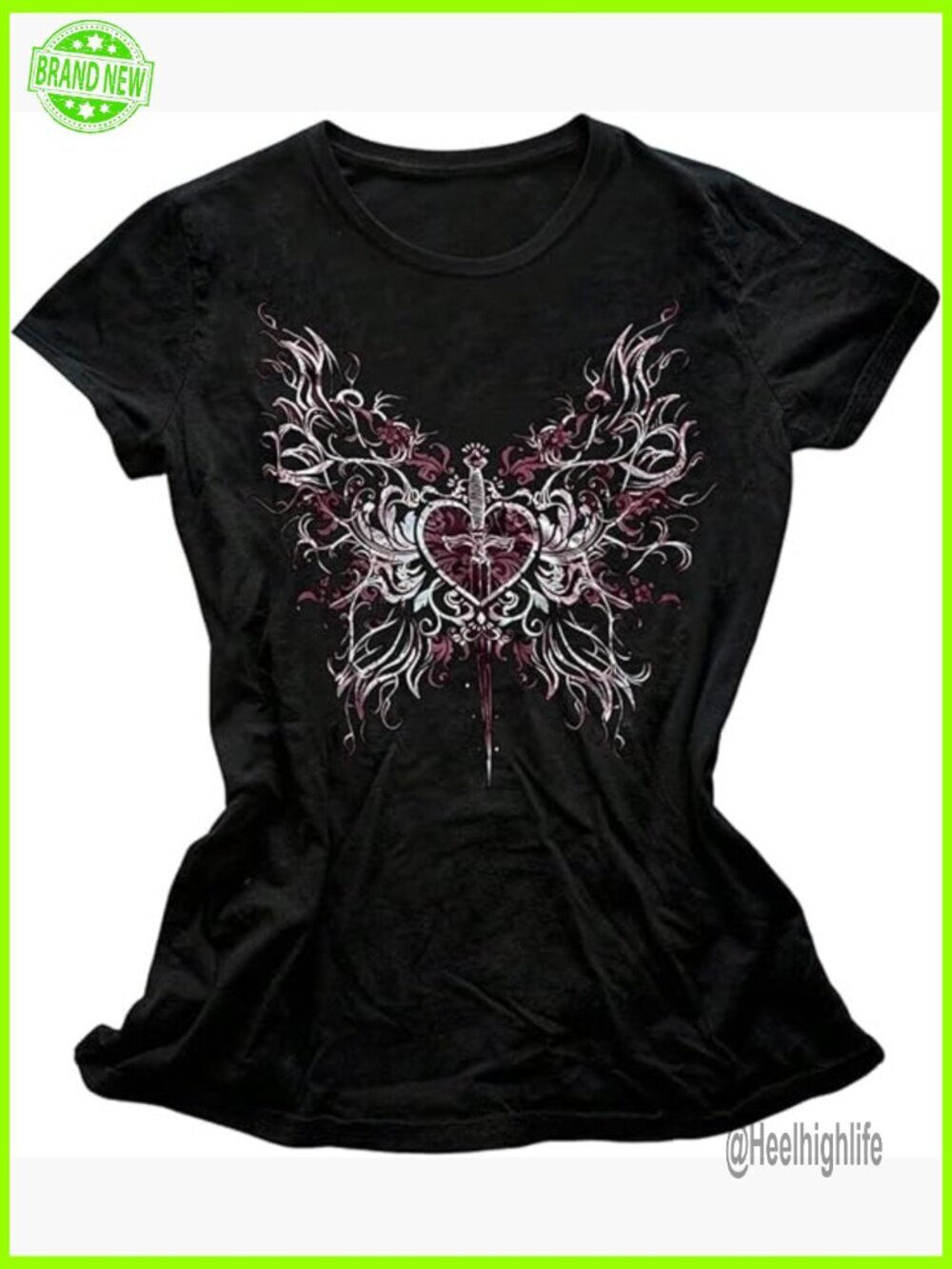 Plus Size Graphic Tee Y2k Gothic Short Sleeve T Shirt Summer Top Vintage